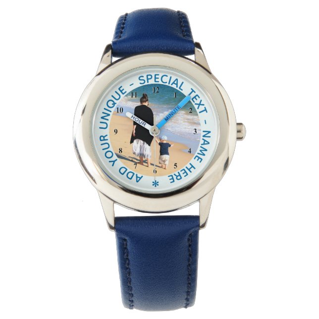 Votre montre photo et le texte personnalisé cadeau (devant)