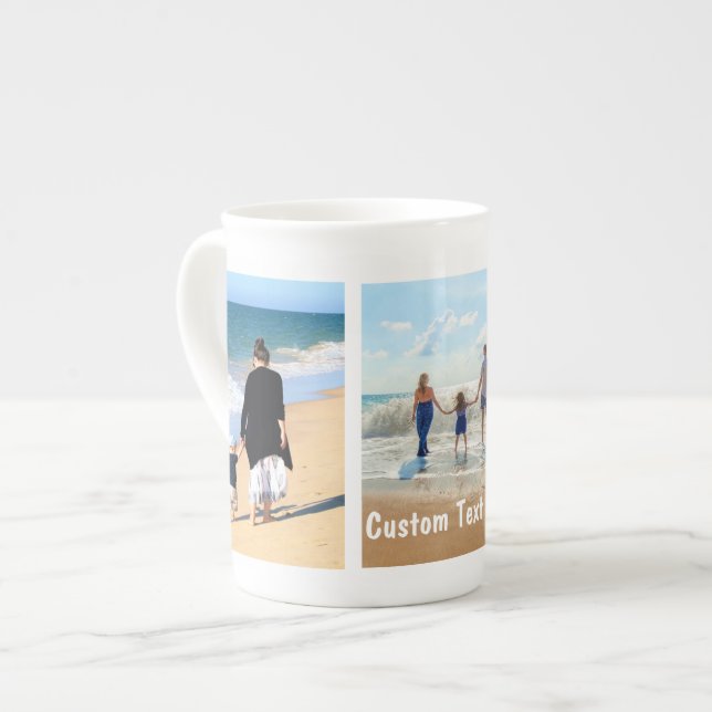 Votre Mug Collage Photo avec texte personnalisé (Devant gauche)