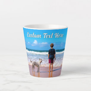Votre mug de latte avec photo de compagnie et text