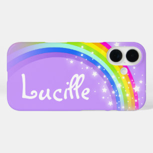 Votre nom (6-7 lettre) arc-en-ciel violet coque ip