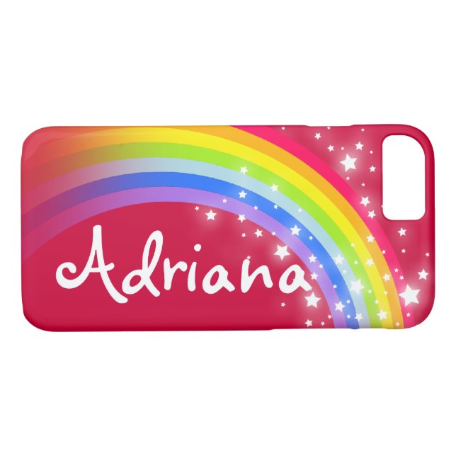 Votre nom 7 lettre arc-en-ciel rouge coque iphone (Dos (Horizontal))