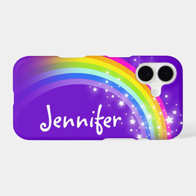 Votre nom 8 lettre arc-en-ciel violet coque iphone (Verso (Horizontal))