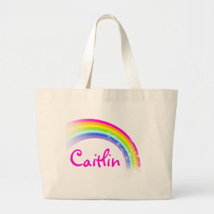 "votre nom" arc-en-ciel rose / sac fourre-tout cla