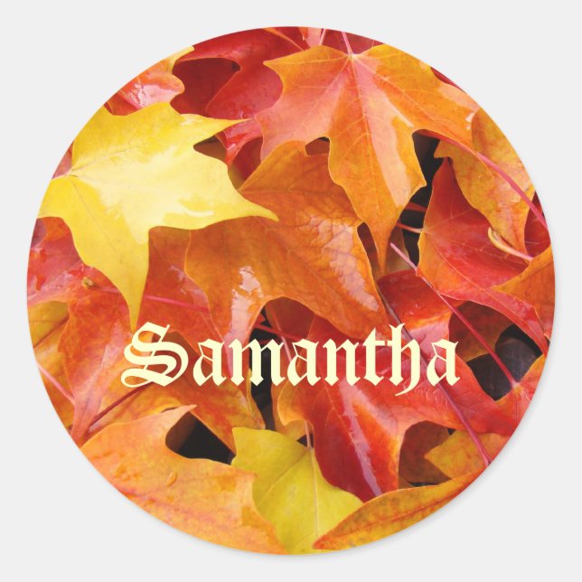 Votre nom autocollants Enveloppe scellée Feuilles  (Devant)