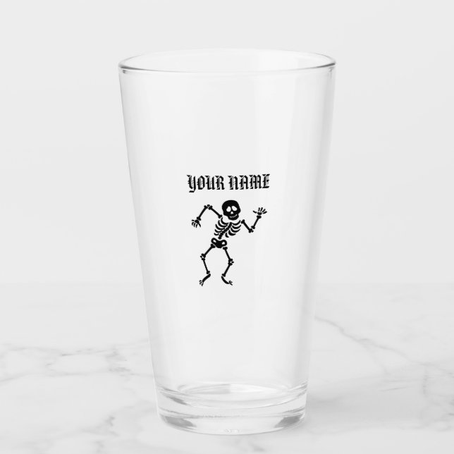 VOTRE NOM DANSE SKELETON PINT VERRE (Devant)