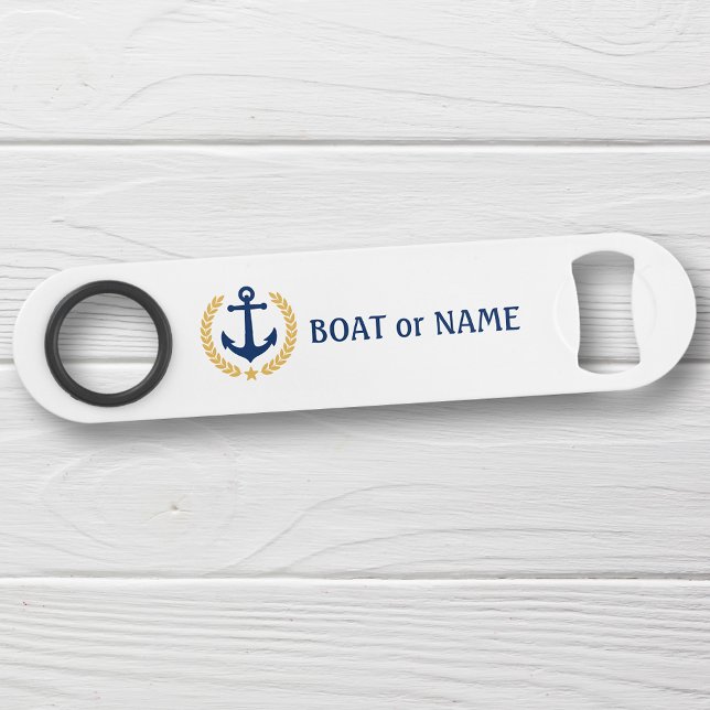 Votre nom de bateau Ancre Gold Style Laurel Blanc (Créateur téléchargé)