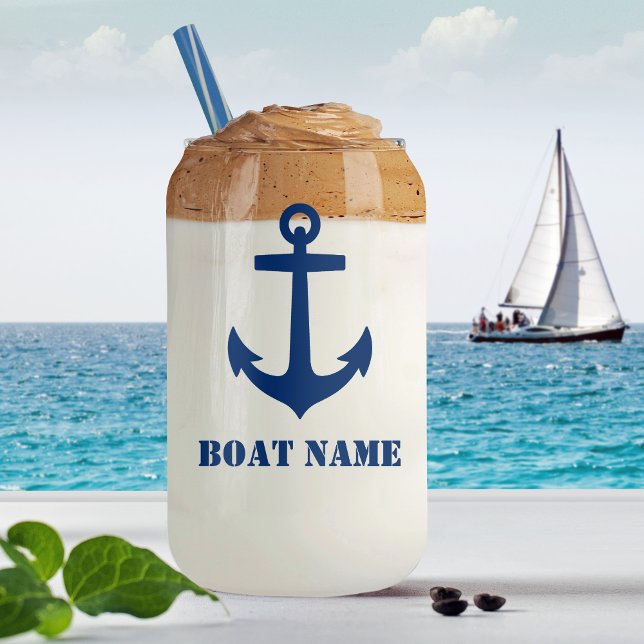 Votre nom de bateau Ancre marine bleu marine (Créateur téléchargé)