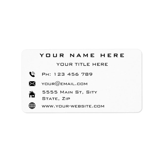 Votre nom d'entreprise Adresse Info Étiquettes pro (Devant)