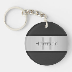 Votre nom et votre monogramme   Gris & Faux Silver