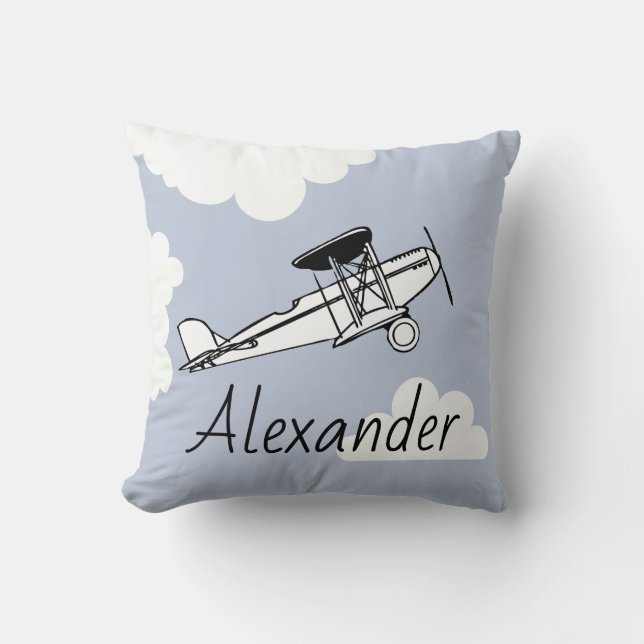 Votre nom ici Coussin de nuages d'avion (Recto)