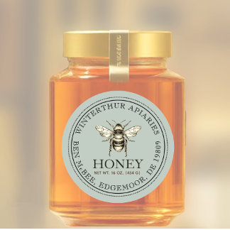Votre nom ici Editable Honey Jar Bee Étiquette