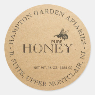 Votre nom ici Editable Kraft Honey Jar Étiquette