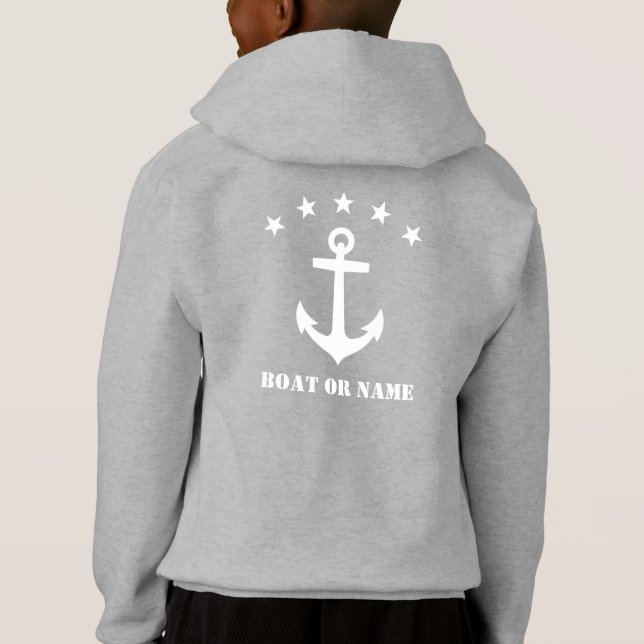 Votre nom ou nom de bateau Ancre classique blanc e (Dos)