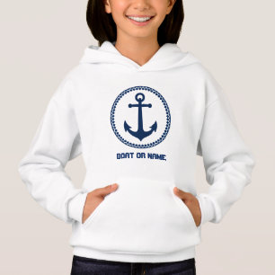 Votre nom ou nom de bateau Ancre marine marine mar