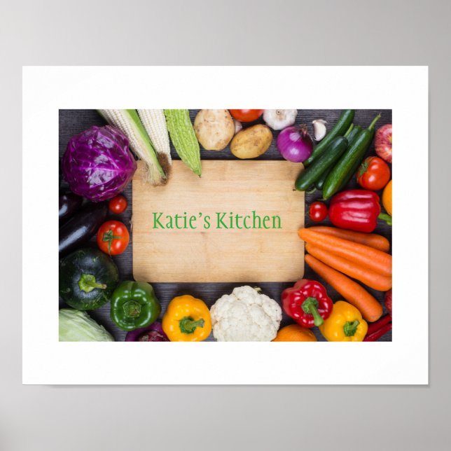 Votre nom personnalisé Poster d'art de cuisine (Devant)