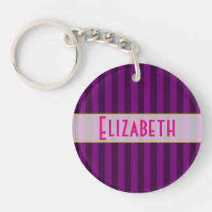 Votre nom personnalisé sur un Motif rayé violet