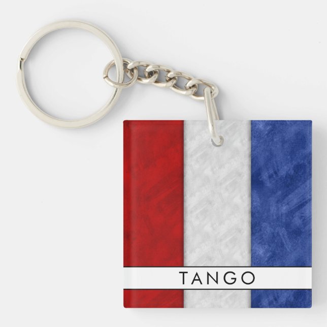Votre nom + Signal Nautique Drapeau T Tango (Devant)