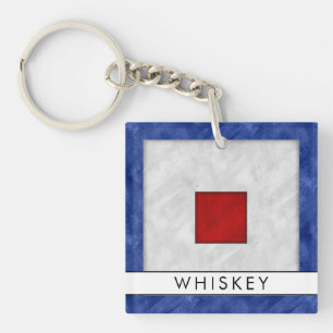 Votre nom + Signal Nautique Drapeau W Whiskey