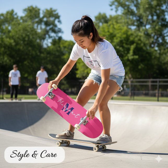 Votre nom sur Custom Pink Skateboard - Faites-le v (Your Name on Custom Pink Skateboard – Make It Yours)