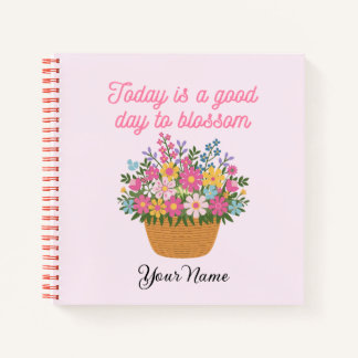 Votre nom sur le mignon Carnet floral rose