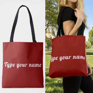 Votre nom sur sac cabas rouge