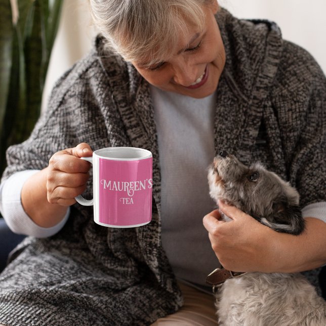 Votre nom Thé rose ou Mug de café (Créateur téléchargé)