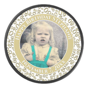 Votre photo 80th Random Number Motif Gold/White
