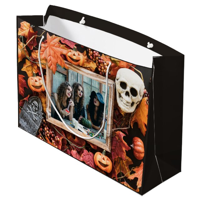 VOTRE PHOTO dans un cadre d'Halloween grand sac ca (Dos Angle)