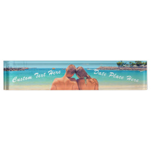 Votre Photo Desk Nom Plaque Cadeau avec texte pers