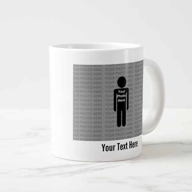 Votre photo et votre texte ici Jumbo Mug personnal (Devant droit)