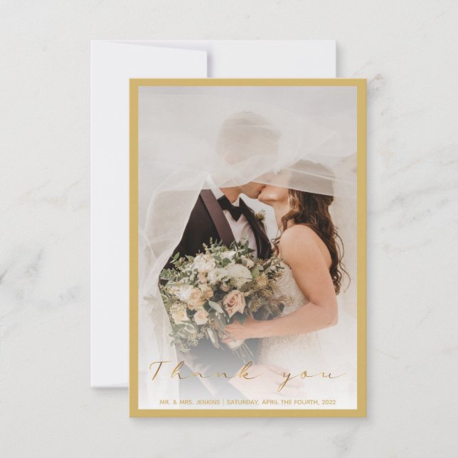 Votre photo mariage, script or et merci de la fron (Devant)