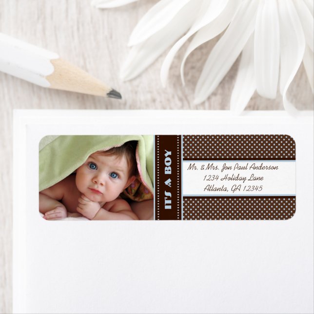 Votre photo Nouveau bébé C'est un garçon Points Br (En situation)