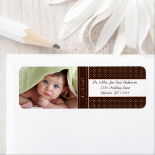 Votre photo Nouveau bébé C'est une fille Dots Brow