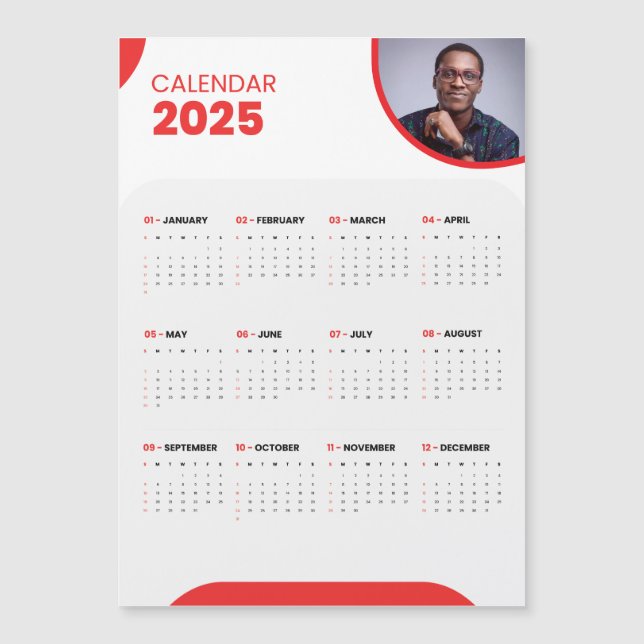 Votre photo personnalisable Magnet Calendrier 2025 (Devant)