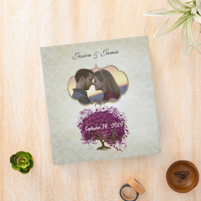 Votre photo Sangria Heart Leaf Mariage Classeur (In Situ)