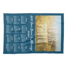Votre photo Tea serviette Calendrier Bleu