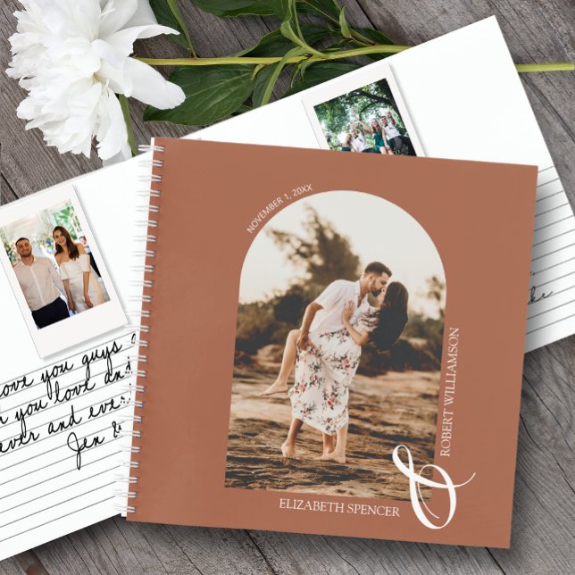 Votre Photo Terracotta Mariage Livre d'Invité (Change the pages to any of the styles available. LOTS of colors in our collection.)