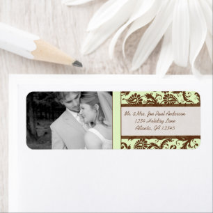 Votre photo Vintage Lumière Pomme Vert Brown Damas