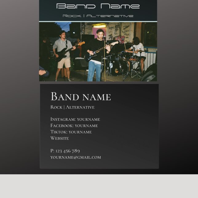 Votre propre groupe de musique photo Carte de visi (Créateur téléchargé)