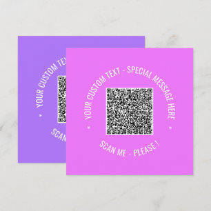 Votre QR Code Scan Info Couleurs de texte Carte de