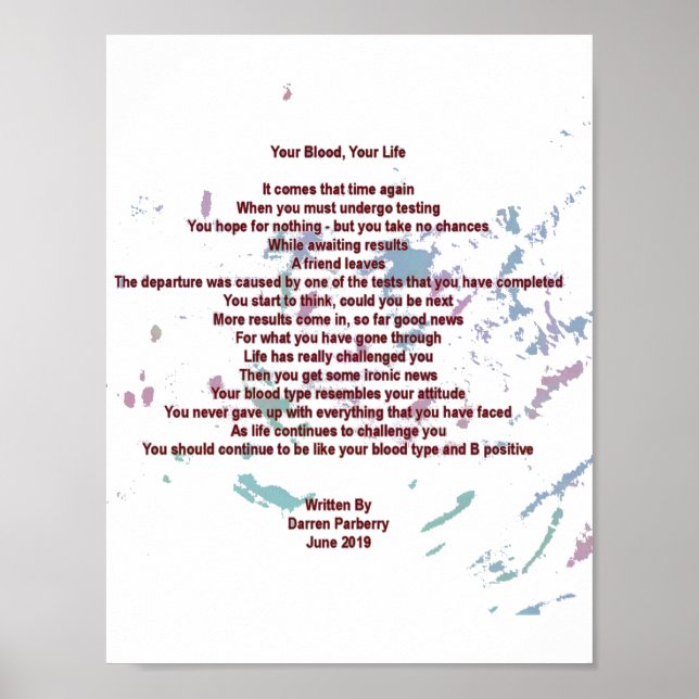Votre sang, votre vie 21cm x 28cm Poster de valeur (Devant)