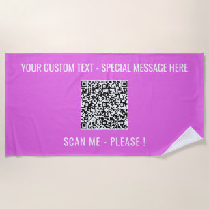 Votre serviette QR Code Beach Texte et couleurs pe