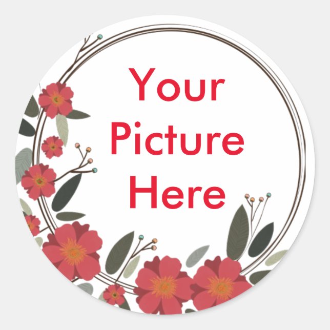 Votre Sticker Rond Classique Photo personnalisé (Devant)