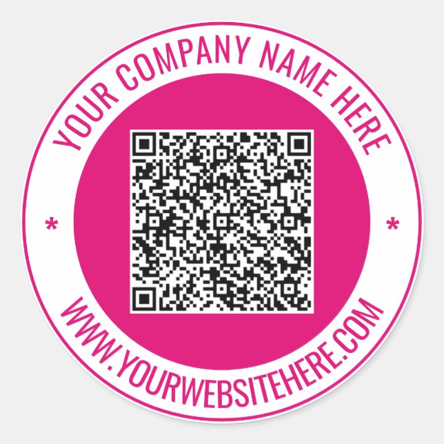 Votre Sticker Rond et Texte Personnalisé de Code Q (Devant)