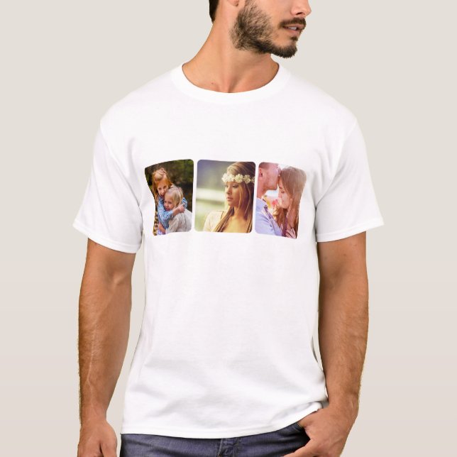 Votre T-shirt Modèle de 3 photos (Devant)