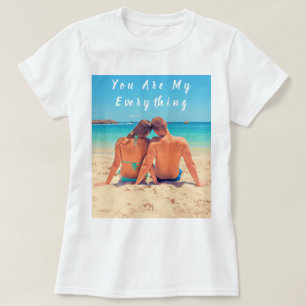 Votre T-shirt photo romantique avec texte personna