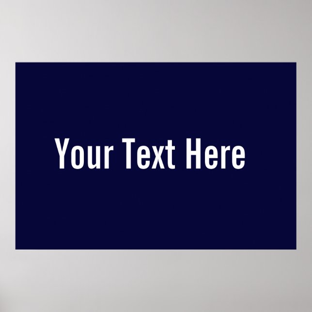 Votre texte ici Custom Navy Blue Horizontal Poster (Devant)