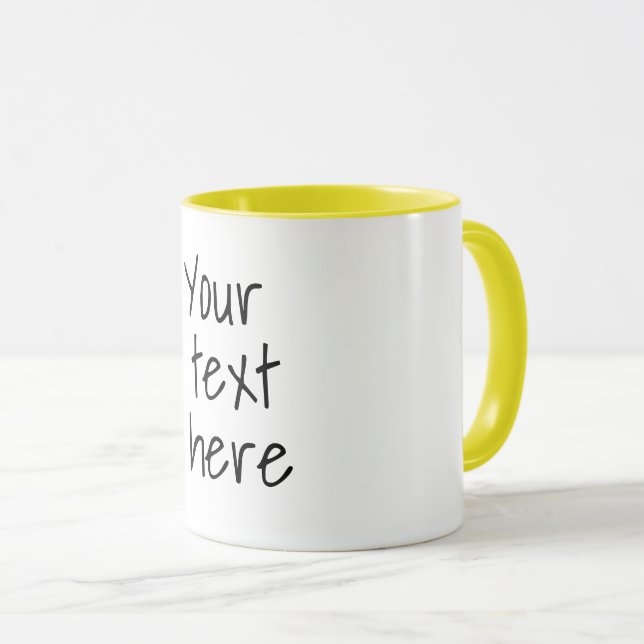 Votre texte ici, tasse personnalisable (Devant droit)