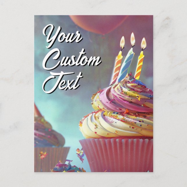 Votre texte personnalisé Joyeux Modèle Cupcake d'a (Devant)