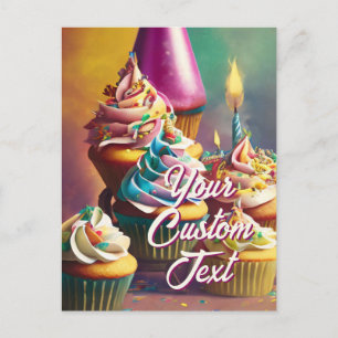 Votre texte personnalisé Joyeux Modèle Cupcake d'a